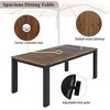 Kumasinova 7 Pcs Acacia Wood Patio Table with 6 Upholstered Chairs,Rustic Outdoor Dining Sets with Umbrella Holes for Backyard,Garden&Poolside - 3 of 4