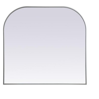 Elegant Lighting Metal Frame Arch Mirror 40x38 Inch in Silver