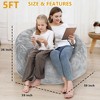 Bean Bag Covers Only, Adult Bean Bag Chair Cover No Filler, Round Soft Fluffy Faux Fur Beanbag Lazy Sofa Bed Cover - 4 of 4