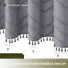 Gray shower curtain, boho fabric, textured tufted chevron, waterproof bathroom curtain 72x 72 - 3 of 4