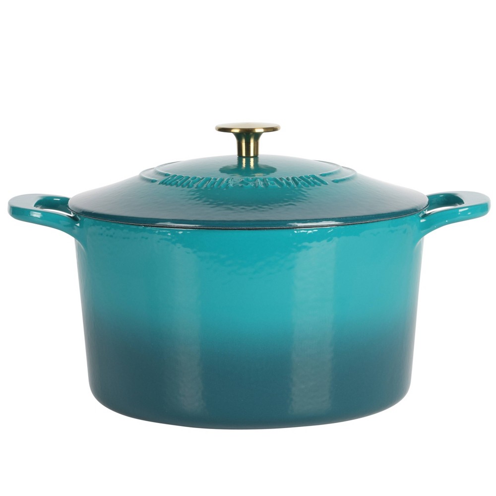 Martha Stewart Gatwick 7qt Enamel Cast Iron Dutch Oven Emerald Ombre