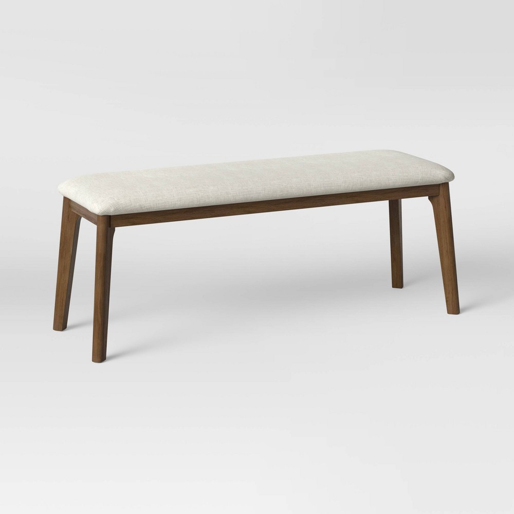 Photos - Other Furniture Astrid Mid-Century Dining Bench with Upholstered Seat Walnut - Threshold™