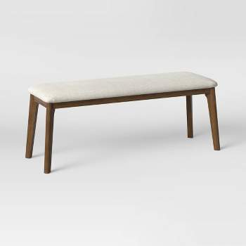 Astrid Mid-Century Dining Bench with Upholstered Seat Walnut - Threshold™
