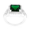 Slickblue Stunning Halo Princess Cut Cocktail Ring, 3.8 Ct in Aqua Blue, Emerald Green & Peridot Yellow, Sizes 5-10 - 3 of 4