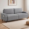 81'' Modern Loveseat Sofa for Living Room, Small Couches with Cup Holder & Storage Bag, 3-Seater Deep Seating with Soft Cushions & Sturdy Wood Frame - 2 of 4