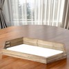 HomeRoots 19" Natural and Brown Hexagon Wood Indoor Outdoor Tray With Handles - 2 of 4