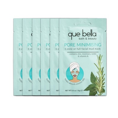 Que Bella Pore Minimizing Mud Mask Pack - 6ct