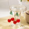 Cherry Earrings for Women 3D Red Crystal Simulation Cherry Drop Earrings Sweet and Lovely Light Weight Fruit Earrings Tassel Earrings - 4 of 4
