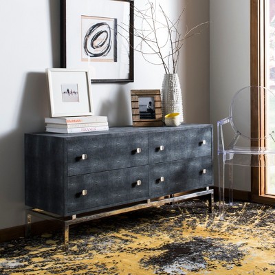 Gold and Black Hand-Knotted Geometric Wool Rug 8' x 10'