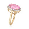 Ross-Simons 5.25 Carat Pink Topaz and .21 ct. t.w. Diamond Ring in 14kt Yellow Gold - 3 of 4