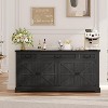 Buffet Cabinet, 65" Large Kitchen Storage Cabinet With 3 Drawers And 4 Doors, Wood Coffee Bar Cabinet Buffet Table, Wine Bar Storage Cabinet - 3 of 4
