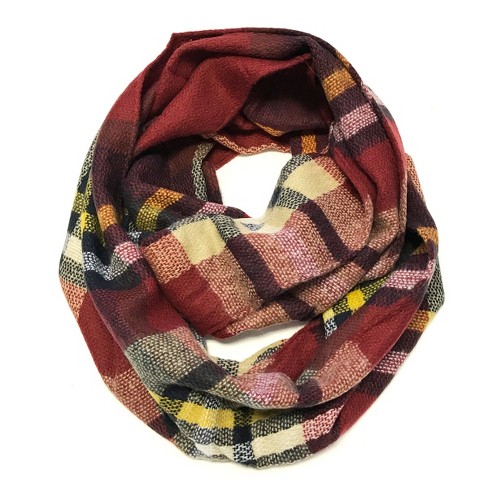 Wrapables Plaid Print Infinity Scarf, Red and Black - image 1 of 4