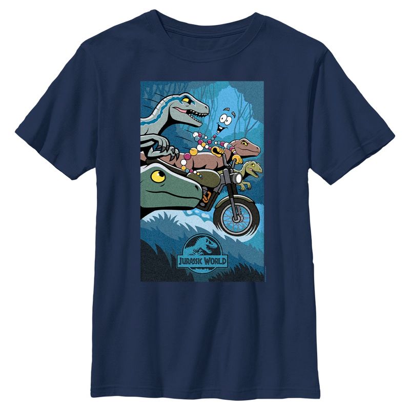 Boy's Jurassic World Mr. DNA Animated Poster T-Shirt, 1 of 5