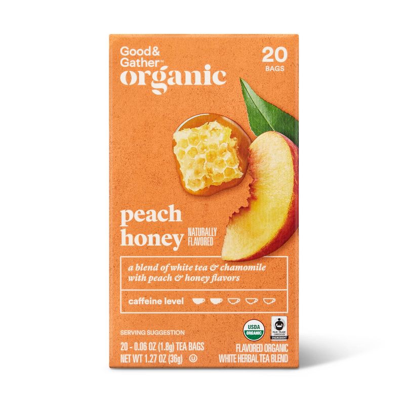 Organic Peach Honey Tea - 20ct - Good &#38; Gather&#8482;, 1 of 9
