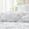 Sapphtopaz Comforter Set Puffy Bedding Set Elastic Ruching Embroidery Textured Floral Quilting Quilt - 3 of 4