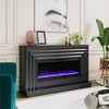 CosmoLiving by Cosmopolitan Rene Electric Fireplace Mantel 65" TV Stand with Multi-Color Flame and Crystal Ember Bed - 2 of 4