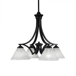 Toltec Lighting Zilo 4 - Light Chandelier in  Matte Black with 7" Gold Ice Shade - 1 of 1