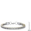 Steeltime Men's two tone stainless steel and 18k gold plated wheat link bracelet - 3 of 4