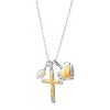 Silpada 'Powerful Duo' Sterling Silver with 14K Yellow Gold Plating Freshwater Pearl Cross Pendant Necklace, 18" + 2" - 2 of 4