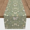 Creative Products Olive Green Butterfly Pattern 16 x 90 Cotton Twill Table Runner - 2 of 2