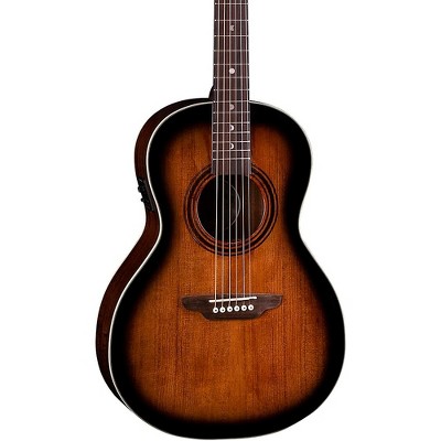 Luna Art Vintage Parlor Solid-Top Acoustic-Electric Guitar Distressed Vintage Brownburst