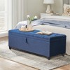 Vynxaria 55.3 Inch Extra Long Storage Ottoman Entryway Bench with Flip Top Storage Chest with Padded Seat Bed End Stool - 2 of 4