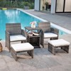 Sunsitt 6pc Outdoor Patio Conversation Set with Ottoman White - 2 of 4