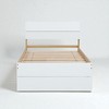 Twin Size Platform Bed Frame with High Gloss Headboard and 2 Storage Drawers, Wood Grain Side Panels - 4 of 4