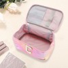 Unique Bargains Women's Square Letter C Makeup Bag Pink 1 Pc - 2 of 3