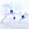 Costway 3 PCS Lighted Christmas Reindeer Family Set Holiday Decoration with 255 Lights White/Gold - 2 of 4