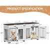 Nasitip 71'' Dog Crate Furniture for 2 Dogs, Wooden Double Dog Crate with 3 Drawers and Removable Room Divider for Large Medium Dogs - 3 of 4