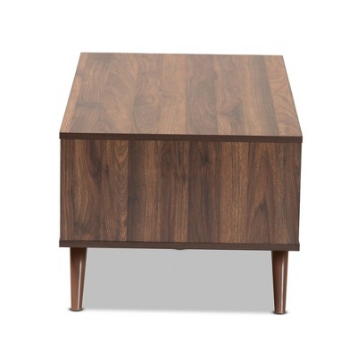 Naoki Two-Tone Grey and Walnut Wood Coffee Table with Storage