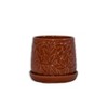 Wooakway 8" Dia Outdoor Indoor Ceramic Planter Pot Decorative Planter with Drainage Hole Patio Flower Pot - 2 of 4