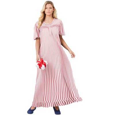 Dreams & Co. Long Floral Print Cotton Gown