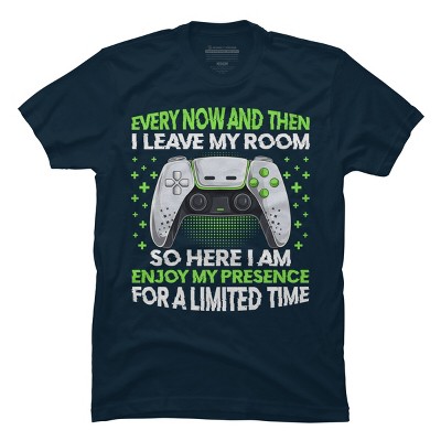 Men's Design By Humans Enjoy My Presence Video Game Controller By T-Shirt