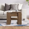 vidaXL Coffee Table White Engineered wood Medium Coffee Table Square - Brown Oak - 4 of 4