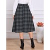 INSPIRE CHIC Women's Vintage Plaid High Waist A-Line Pleated with Pockets Midi Skirt - 3 of 4