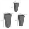 SKRAN Set of 3 Tall Planters,28.75", 24.5", 20.5",MgO Indoor Outdoor Planters with Drainage Holes,Stackable Flower Pots for Garden,Patio, Balcony,Gray - 3 of 4