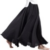 Women's Bohemian Cotton Linen Maxi Skirt - Long Flowy Casual for Summer Beach Holiday Black - 2 of 4