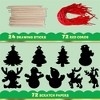 Joyfy 72 Pcs Christmas Ornaments Set, Snowman, Christmas Tree & Reindeer DIY Scratch Paper Art Craft Kit for Kids, Rainbow Hanging Decor - 2 of 4