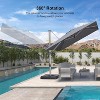 PURPLE LEAF Deluxe Aluminum Outdoor Patio Umbrella Square Cantilever Umbrellas - 4 of 4