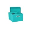 Storage Boxes with Lids, 2 Piece Set, Aqua - 3 of 4
