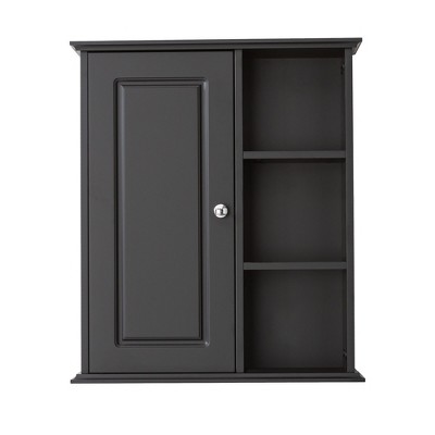 VANIRROR Bathroom Wall Cabinet Over The Toilet Storage Cabinet, Wooden Medicine Cabinets for Bathroom Laundry Room Kitchen (Black)