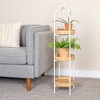 Storied Home Boho Bamboo-Style Metal Plant Stand or Shelf with Removable Rattan Trays - 2 of 4