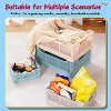 VUSIGN 4 Pack Foldable Storage Bins, Stackable Plastic Storage Crates for Home Office, Folding Storage Basket Containers - 2 of 4