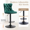 QingMoon Swivel Bar Stools Set of 2, Adjustable Barstools, Velvet Tufted Counter Height Chairs with Nailhead Trim for Kitchen Island, Home Pub - 2 of 4