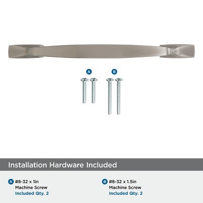 Satin Nickel 6-5/16 Inch Transitional Cabinet Pull