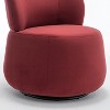 SEYNAR Contempoary Velvet 360 Degree Swivel Round Accent Chair with Metal Base - 4 of 4