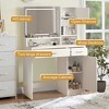 Vanity Desk with Mirror and Lights, Makeup Vanity with Drawers & Shelves, 3 Lighting Modes, Vanity for Bedroom & Dressing Room - 2 of 4