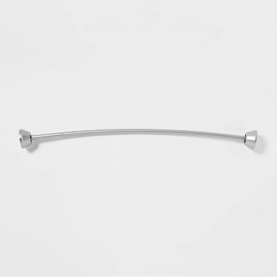 Photo 1 of  Tapered End Cap Curved Aluminum Shower Curtain Rod Tension or Permanent Mount 